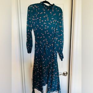 Green/blue high neck dress